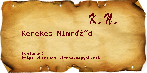 Kerekes Nimród névjegykártya