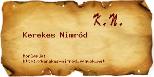 Kerekes Nimród névjegykártya