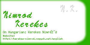 nimrod kerekes business card